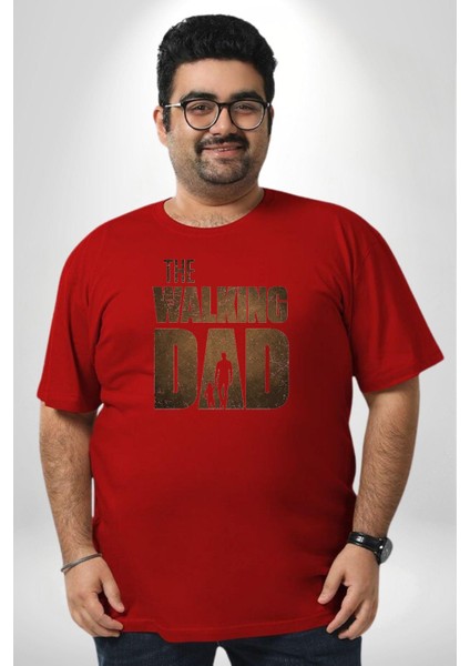 The Walking Dead Kırmızı Büyük Beden Erkek Kadın Unisex Basic Ön Baskılı Tişört