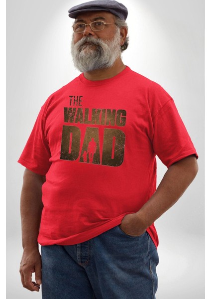 The Walking Dead Kırmızı Büyük Beden Erkek Kadın Unisex Basic Ön Baskılı Tişört