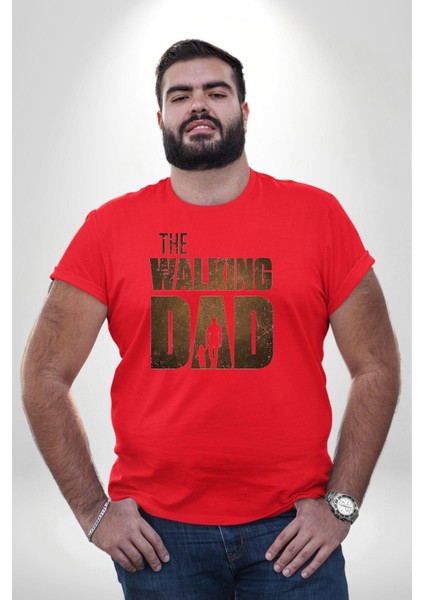 The Walking Dead Kırmızı Büyük Beden Erkek Kadın Unisex Basic Ön Baskılı Tişört