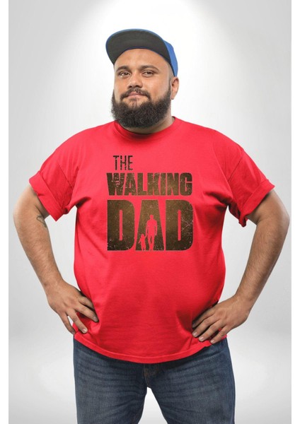 The Walking Dead Kırmızı Büyük Beden Erkek Kadın Unisex Basic Ön Baskılı Tişört