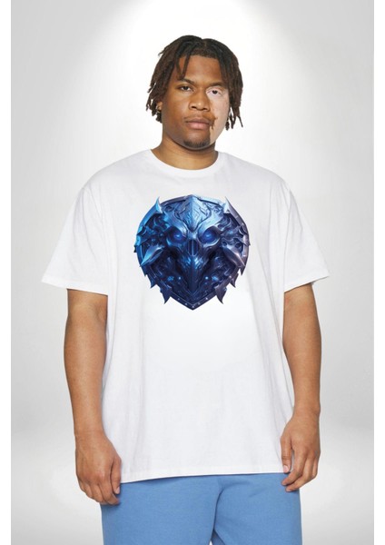 Kuru Kafa Kalkan Koruma Beyaz Büyük Beden Kadın Erkek Ünisex Basic Ön Baskılı Tişört