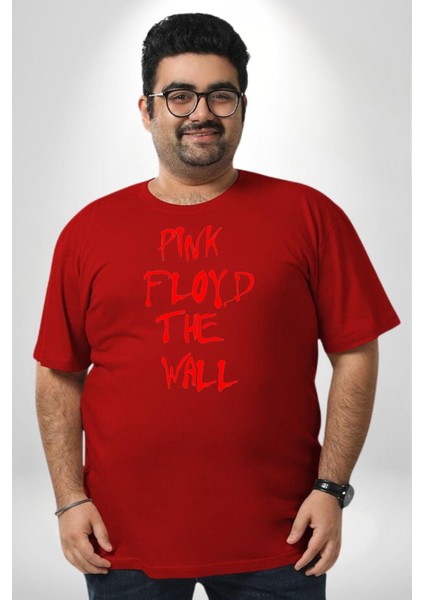 Pink Floyd The Wall Kırmızı Büyük Beden Erkek Kadın Unisex Basic Ön Baskılı Tişört