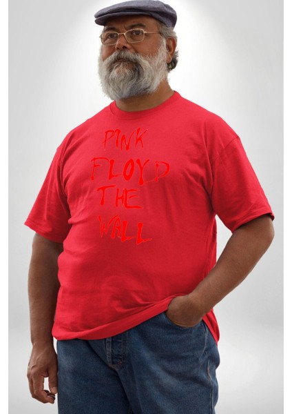 Pink Floyd The Wall Kırmızı Büyük Beden Erkek Kadın Unisex Basic Ön Baskılı Tişört fiyatları