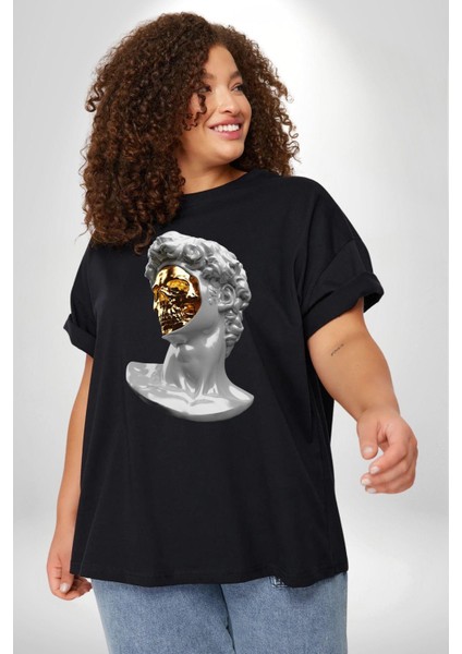 Modern Sanat Apollo Siyah Büyük Beden Erkek Kadın Unisex Basic Ön Baskılı Tişört fiyatları