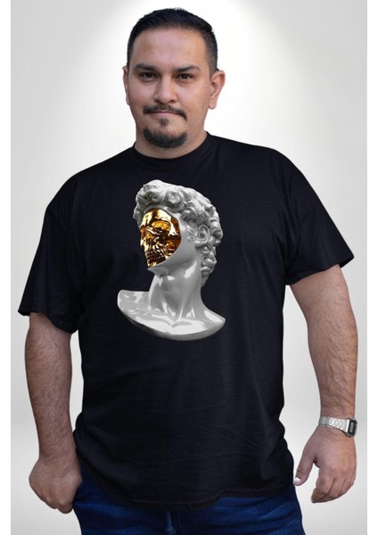 Modern Sanat Apollo Siyah Büyük Beden Erkek Kadın Unisex Basic Ön Baskılı Tişört fırsatları