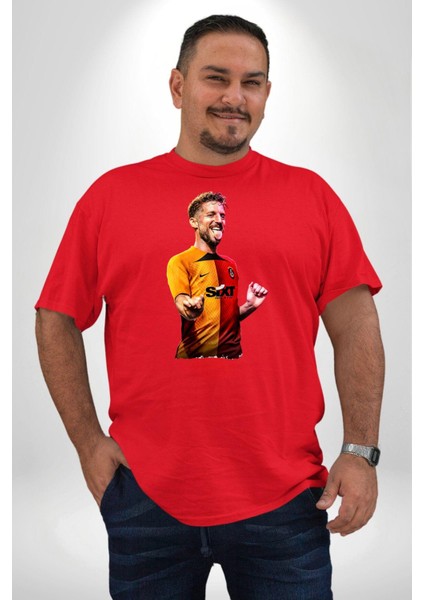 Mertens Gol Sevinci Kırmızı Büyük Beden Erkek Kadın Unisex Basic Ön Baskılı Tişört