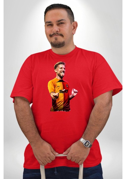 Mertens Gol Sevinci Kırmızı Büyük Beden Erkek Kadın Unisex Basic Ön Baskılı Tişört