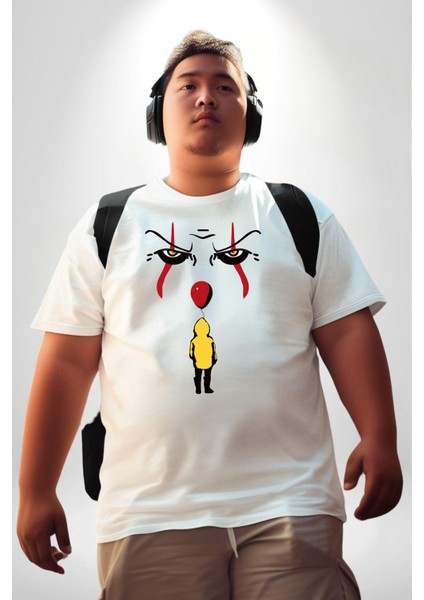 Pennywise Vs Georgie Korku Filmi Beyaz Büyük Beden Kadın Erkek Ünisex Basic Ön Baskılı Tişört fırsatları