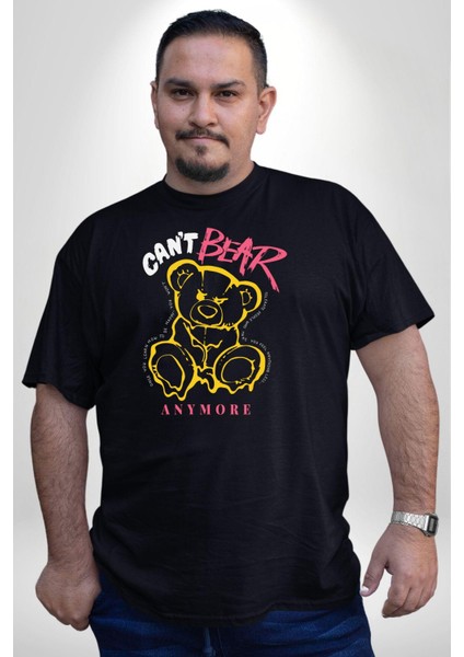 Daha Fazla Dayanamıyorum Teddy Siyah Büyük Beden Erkek Kadın Unisex Basic Ön Baskılı Tişört fiyatları