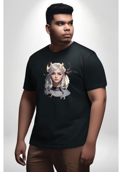 Koç Erkek Kadın Unisex Savaşcı Siyah Büyük Beden Erkek Kadın Unisex Basic Ön Baskılı Tişört fiyatları