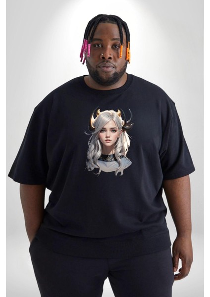 Koç Erkek Kadın Unisex Savaşcı Siyah Büyük Beden Erkek Kadın Unisex Basic Ön Baskılı Tişört modelleri