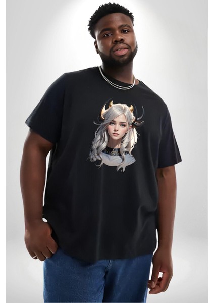 Koç Erkek Kadın Unisex Savaşcı Siyah Büyük Beden Erkek Kadın Unisex Basic Ön Baskılı Tişört fırsatları