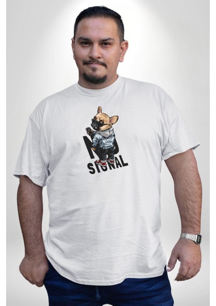 Cep Telefonu No Signal Beyaz Büyük Beden Kadın Erkek Ünisex Basic Ön Baskılı Tişört modelleri