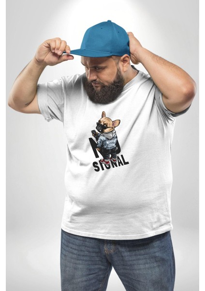 Cep Telefonu No Signal Beyaz Büyük Beden Kadın Erkek Ünisex Basic Ön Baskılı Tişört fırsatları