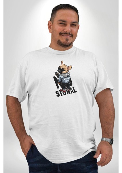 Cep Telefonu No Signal Beyaz Büyük Beden Kadın Erkek Ünisex Basic Ön Baskılı Tişört indirimleri