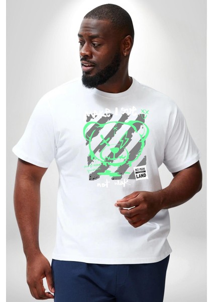 Savaşma Teddy Bear Beyaz Büyük Beden Kadın Erkek Ünisex Basic Ön Baskılı Tişört fiyatları