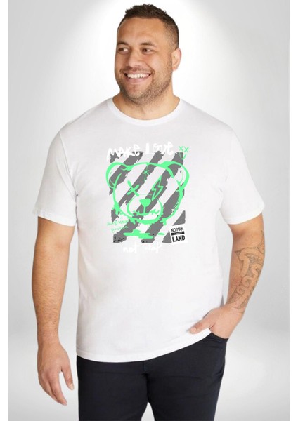 Savaşma Teddy Bear Beyaz Büyük Beden Kadın Erkek Ünisex Basic Ön Baskılı Tişört fırsatları