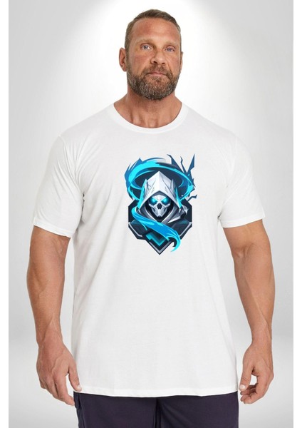 Buzların Efendisi Kurukafa Beyaz Büyük Beden Kadın Erkek Ünisex Basic Ön Baskılı Tişört modelleri