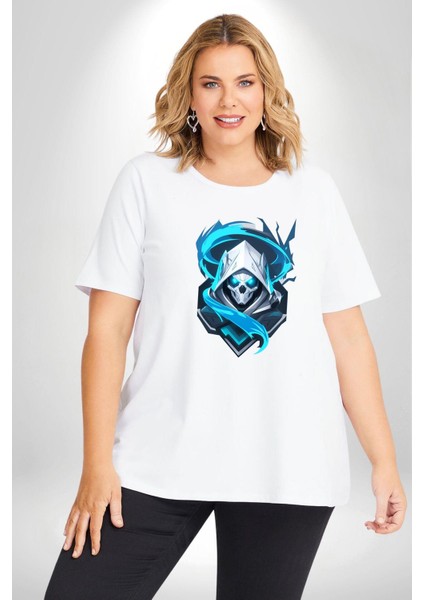 Buzların Efendisi Kurukafa Beyaz Büyük Beden Kadın Erkek Ünisex Basic Ön Baskılı Tişört indirimleri