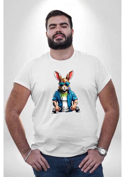 Halter Spor Güneş Gözlüüğü Tavşan Beyaz Büyük Beden Kadın Erkek Ünisex Basic Ön Baskılı Tişört fırsatları