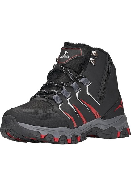 Erkek Içi Yünlü Fermuarlı Su Itici Trekking Outdoor Bot Siyah-Kırmızı modelleri