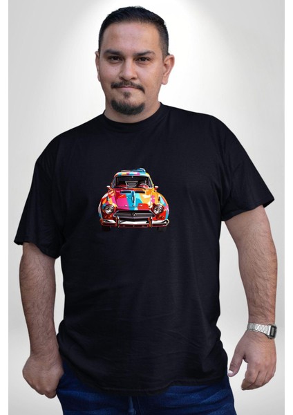 Peugeot 144 Renkli Orijinal Araba Siyah Büyük Beden Erkek Kadın Unisex Basic Ön Baskılı Tişört fırsatları