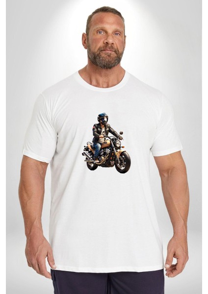 Kask Motorsiklet Dünya Turu Beyaz Büyük Beden Kadın Erkek Ünisex Basic Ön Baskılı Tişört fiyatları