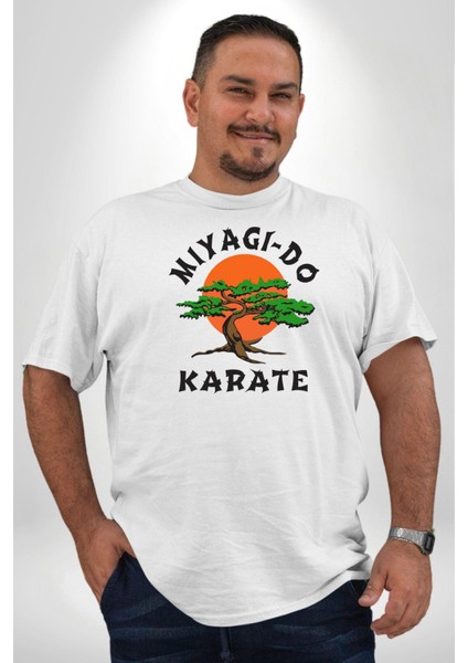 Miyagi-Do Karete Çocuk Logo Dizi Bonzai Ağaç Beyaz Büyük Beden Kadın Erkek Ünisex Basic Ön Baskılı Tişört indirimleri