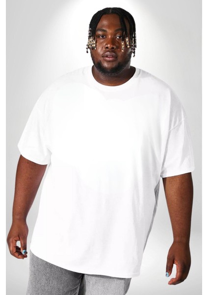 Bugün Değil Büyük Beden Beyaz Tişört Kadın Erkek Ünisex Sırt Baskılı modelleri