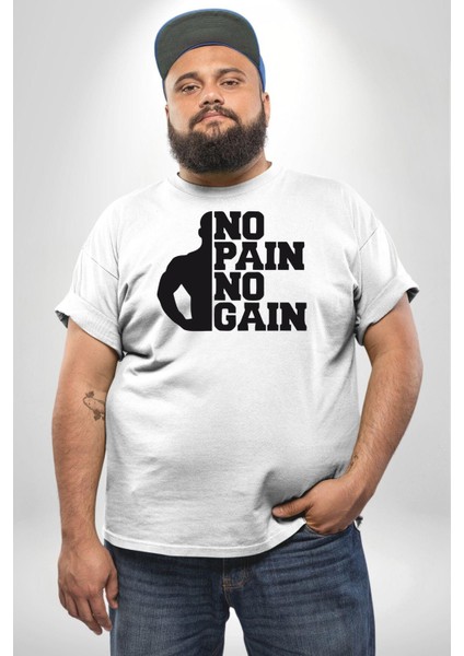Gym Spor Sever Salon Vucut Geliştirme Emeksiz Olmaz Beyaz Büyük Beden Kadın Erkek Ünisex Basic Ön Baskılı Tişört fiyatları