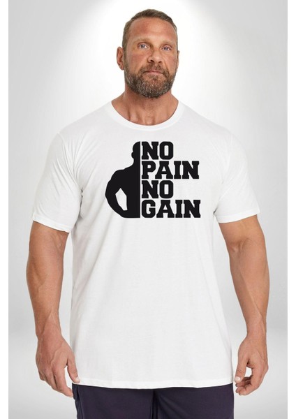 Gym Spor Sever Salon Vucut Geliştirme Emeksiz Olmaz Beyaz Büyük Beden Kadın Erkek Ünisex Basic Ön Baskılı Tişört modelleri
