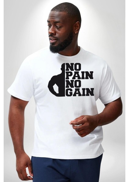 Gym Spor Sever Salon Vucut Geliştirme Emeksiz Olmaz Beyaz Büyük Beden Kadın Erkek Ünisex Basic Ön Baskılı Tişört fırsatları