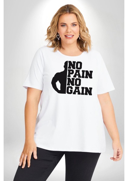 Gym Spor Sever Salon Vucut Geliştirme Emeksiz Olmaz Beyaz Büyük Beden Kadın Erkek Ünisex Basic Ön Baskılı Tişört indirimleri