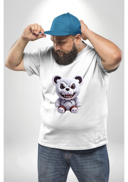 Freddy Korkunç Ayı Beyaz Büyük Beden Kadın Erkek Ünisex Basic Ön Baskılı Tişört indirimleri