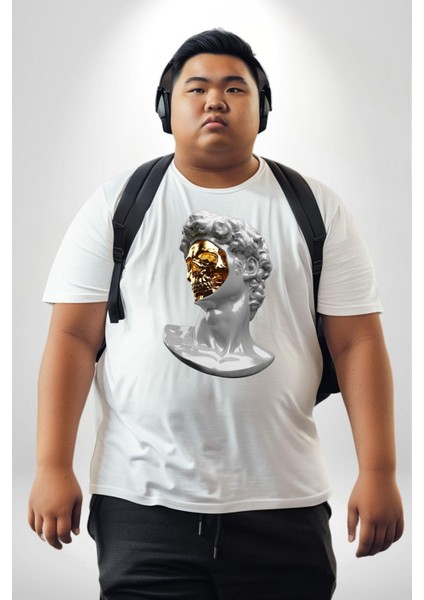 Modern Sanat Apollo Beyaz Büyük Beden Kadın Erkek Ünisex Basic Ön Baskılı Tişört