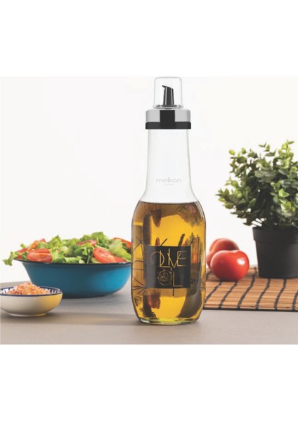 Premium Cam Yağdanlık, Cam Yağlık, Sıvı Yağ Şişesi, Zeytinyağı Şişesi Cam Yağdanlık 1000ML