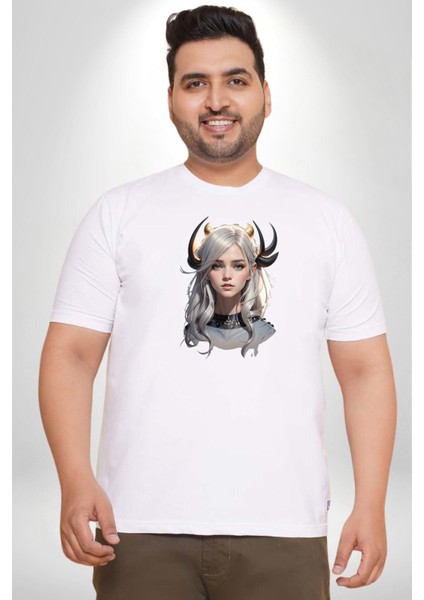 Koç Kadın Erkek Ünisex Savaşcı Beyaz Büyük Beden Kadın Erkek Ünisex Basic Ön Baskılı Tişört fiyatları
