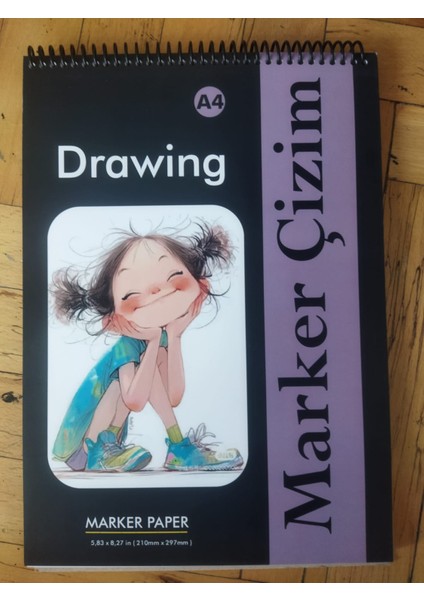 Çizim Defteri, Eskiz Defteri, Marker Çizim Defteri A4 Boyutunda