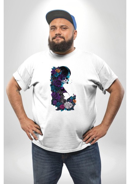 Cadılar Beyaz Güller Beyaz Büyük Beden Kadın Erkek Ünisex Basic Ön Baskılı Tişört fiyatları