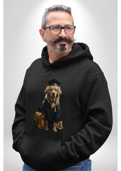 Okula Giden Öğrenci Golden Kadın Erkek Siyah Kapüşonlu Sweatshirt Hoodie modelleri