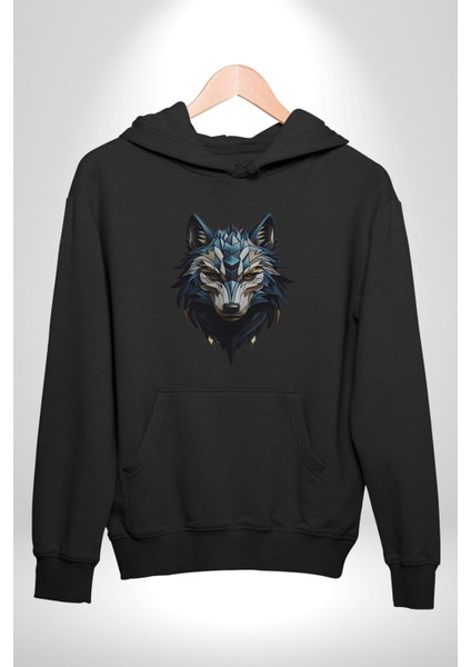 Mavi Kurt Robot Kadın Erkek Siyah Kapüşonlu Sweatshirt Hoodie indirimleri