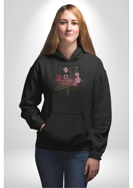 Güller ve Dikenler Şimdi Ne Yapmalıyız Kadın Erkek Siyah Kapüşonlu Sweatshirt Hoodie