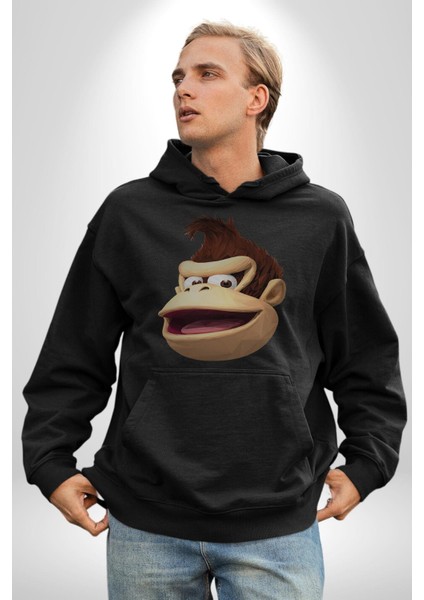 Maymun Krallığı Kadın Erkek Siyah Kapüşonlu Sweatshirt Hoodie modelleri