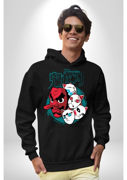 Japon Anime Tengu Maske Kadın Erkek Siyah Kapüşonlu Sweatshirt Hoodie fiyatları