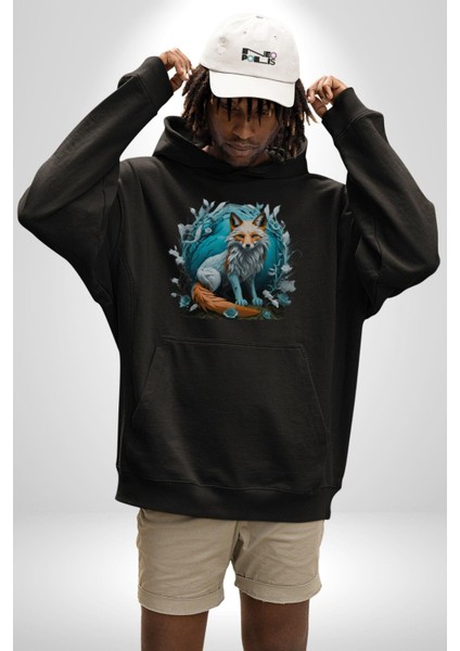 Beyaz Kurt Altın Maske Doğa Kadın Erkek Siyah Kapüşonlu Sweatshirt Hoodie fiyatları