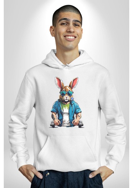 Halter Spor Güneş Gözlüüğü Tavşan Kadın Erkek Beyaz Kapüşonlu Sweatshirt Hoodie modelleri