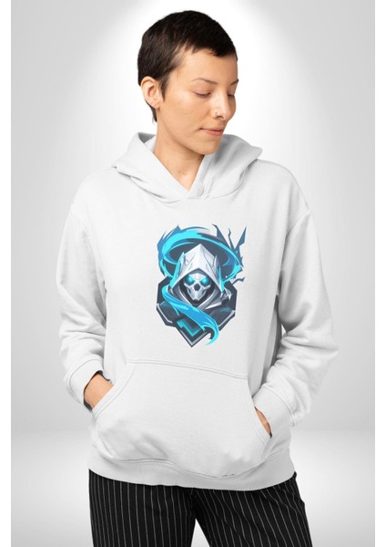 Buzların Efendisi Kurukafa Kadın Erkek Beyaz Kapüşonlu Sweatshirt Hoodie fiyatları