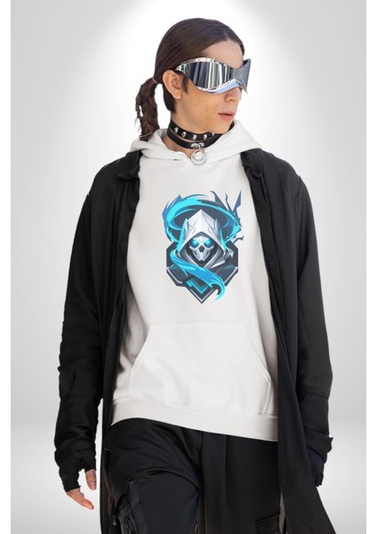 Buzların Efendisi Kurukafa Kadın Erkek Beyaz Kapüşonlu Sweatshirt Hoodie fırsatları