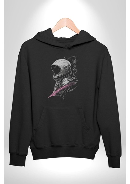 Astronot Kafası Kadın Erkek Siyah Kapüşonlu Sweatshirt Hoodie indirimleri
