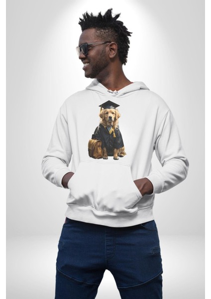 Okula Giden Öğrenci Golden Kadın Erkek Beyaz Kapüşonlu Sweatshirt Hoodie indirimleri